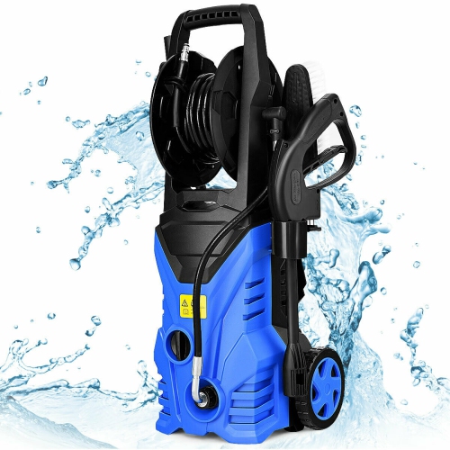 Heavy-Duty 2030PSI Electric Pressure Washer with Hose Reel for Car, Patio & Driveway