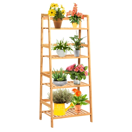 Wicker Plant Stand 4-Tier Display Rack with Guardrails – Space-Saving Organizer
