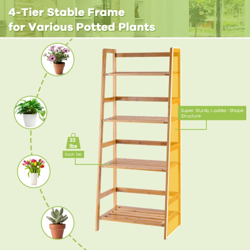 Wicker Plant Stand 4-Tier Display Rack with Guardrails – Space-Saving Organizer