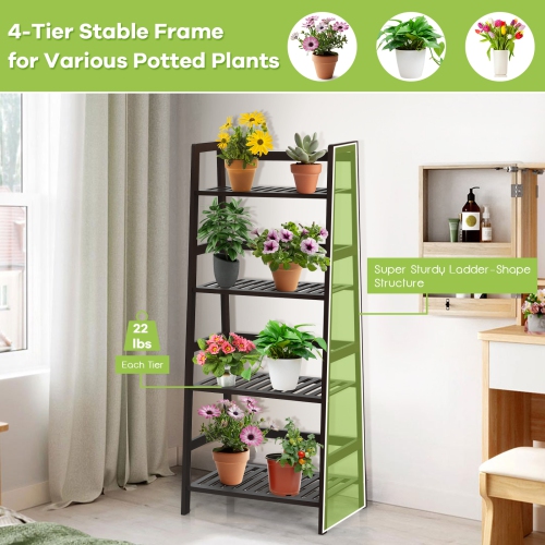 Wicker Plant Stand 4-Tier Display Rack with Guardrails – Space-Saving Organizer
