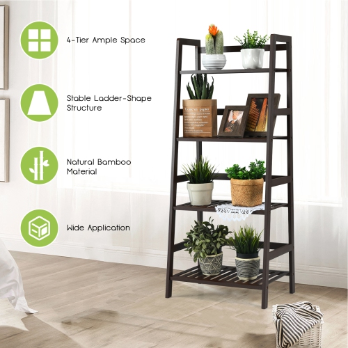 Wicker Plant Stand 4-Tier Display Rack with Guardrails – Space-Saving Organizer