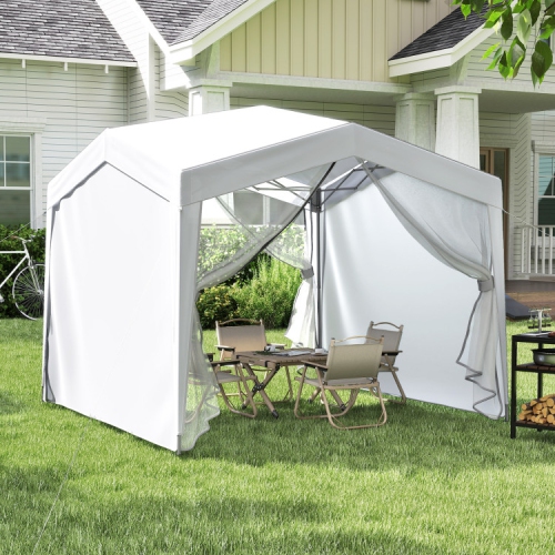 Folding Pop Up Canopy Tent with 4 Sidewalls, Netting & Wheeled Bag