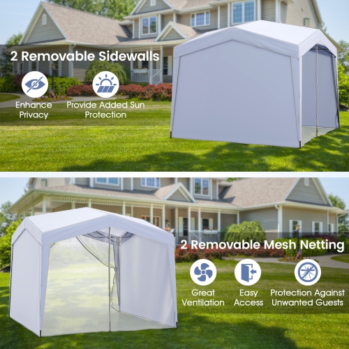 Folding Pop Up Canopy Tent with 4 Sidewalls, Netting & Wheeled Bag