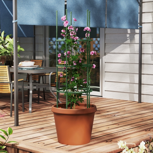 3-Pack Metal Garden Trellis Adjustable Plant Support for Tomatoes, Cucumbers, Vines