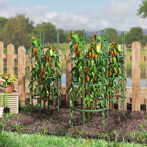 3-Pack Metal Garden Trellis Adjustable Plant Support for Tomatoes, Cucumbers, Vines