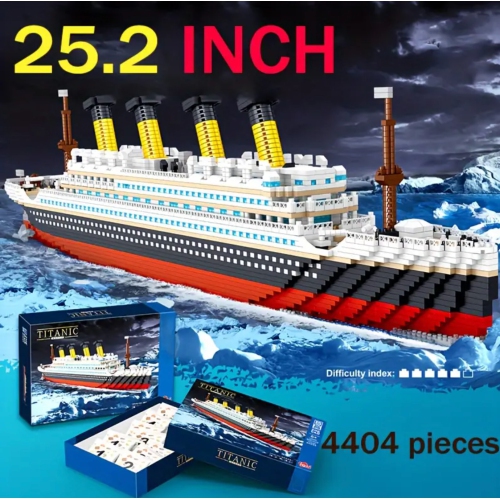 Ensemble de blocs de construction modèle Titanic – 4404 gros bateau de croisière, modèle de collection de 25,2&nbsp;po