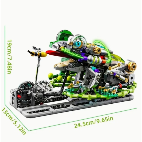 Mechanical Frog Building Blocks Set – 898pcs Amphibious Animal Life Model with Light & Stand, Creative STEM Toy for Kids Ages 8+