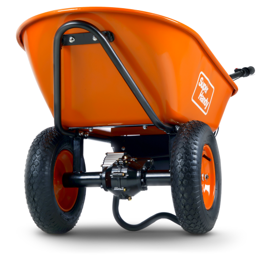 SUPERHANDY  Electric Wheelbarrow – 48V 4Ah Li-Ion Battery, 330 Lbs (150 Kg) Capacity, 3 Cu.ft. Steel Powder Coated Tub, Material & Debris Hauler