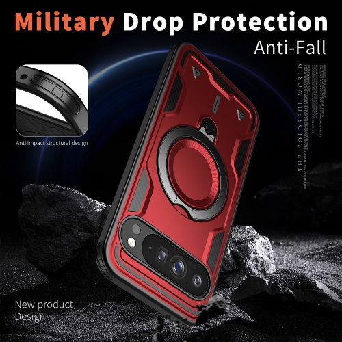 XCRS Defender Case Magsafe Cover, Magnetic Metal Kickstand Ring Holder Shockproof Case for Google Pixel 10 Pro / Pixel 10