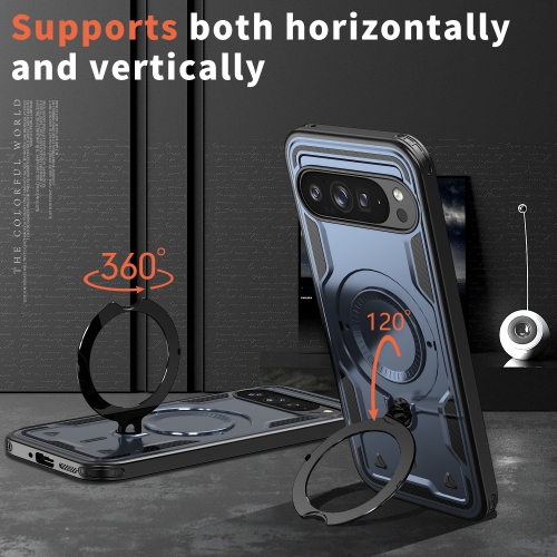 XCRS Defender Case Magsafe Cover, Magnetic Metal Kickstand Ring Holder Shockproof Case for Google Pixel 10 Pro / Pixel 10