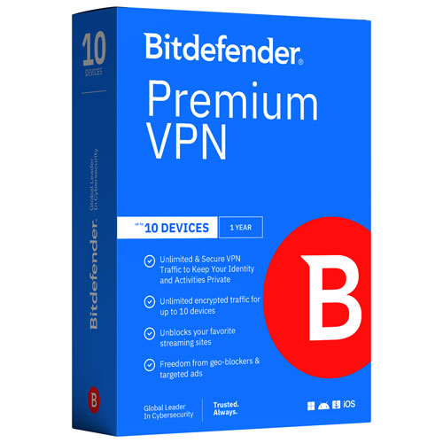Bitdefender Premium VPN - 10 appareils - 1 an