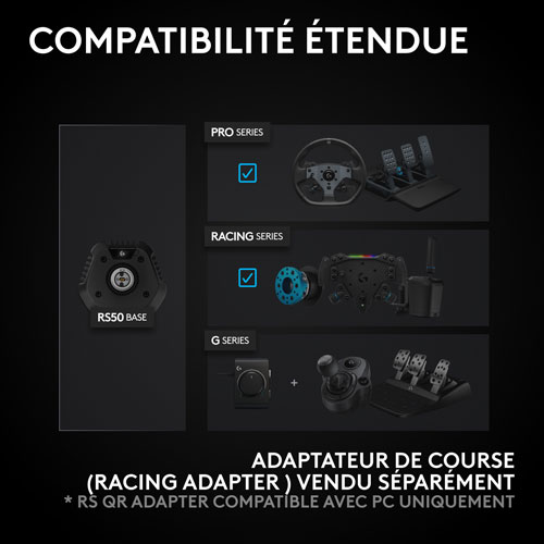 Système de volant de simulation de course 3 pièces RS50 de Logitech G pour Xbox Series X|S et Xbox One/PC