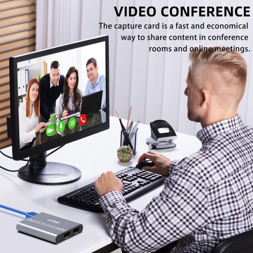 4K 60fps Audio Video HDMI Game Capture, Live Gamer Portable Pass-Through 4K Full HD 1080P 60fps USB3.0 Capture Card Ultra Low Latency Record Stream