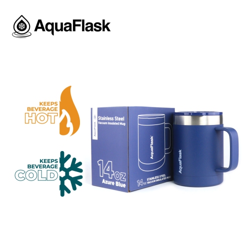 Aquaflask Thermal Insulated Lidded Mug With Handle 415ml - Green