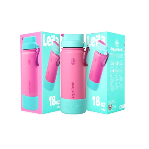 Bouteilles d'eau AquaFlask pour enfants FlipSip 532&nbsp;mL - Blanc