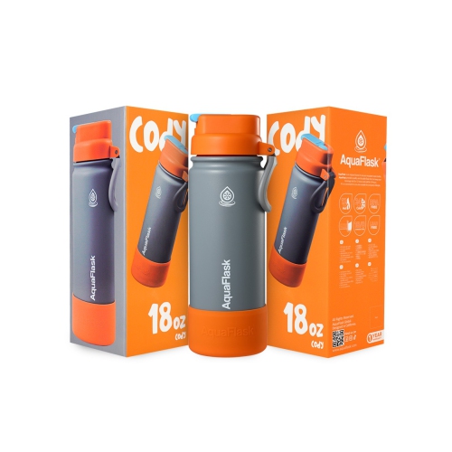 Bouteilles d'eau AquaFlask pour enfants FlipSip 532&nbsp;mL - Pêche