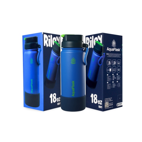 Bouteilles d'eau AquaFlask pour enfants FlipSip 532&nbsp;mL - Pêche