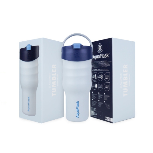 Gobelet à flasque d'Aqua – Tasse de voyage isotherme en acier inoxydable 887 ml - Bleu