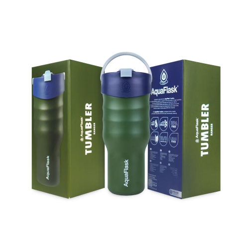 Gobelet à flasque d'Aqua – Tasse de voyage isotherme en acier inoxydable 887 ml - Bleu