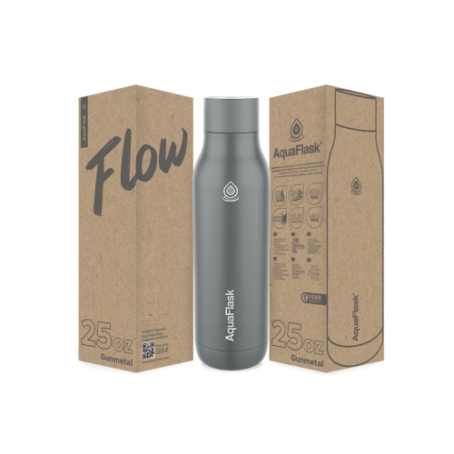 Bouteilles d'eau isothermes AquaFlask FLOW 739&nbsp;ml - Blanc