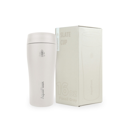 473 mL avec tasse en ardoise AquaFlask - Gris pierre