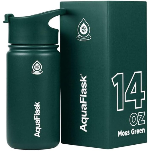 Bouteilles d'eau isothermes AquaFlask Original 415&nbsp;ml - Blanc arctique