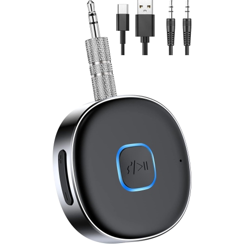 Bluetooth Adapter for Car, Noise Cancelling 3.5mm AUX Bluetooth Car Receiver, Bluetooth 5.0 Wireless Audio Receiver