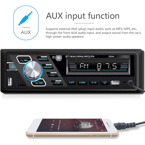Radio d'auto 24&nbsp;V Lecteur MP3 stéréo Bluetooth prenant en charge les appels mains libres FM Deux ports USB TF AUX dans le fichier d'assistance
