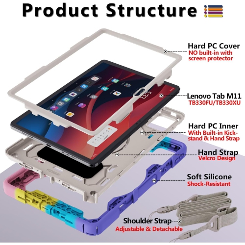 Tablet Case for Lenovo Tab M11 11.0" 2024 Model TB 330FU/TB 330XU/TB 331FC with 360 Rotating Kickstand