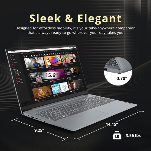 Lenovo IdeaPad Slim 3 15.6 FHD Touchscreen Laptop, AMD Ryzen 7 5825U,2TB Storage, 16GB RAM,AMD Radeon Graphics, Copilot, Wi-Fi 6, Win 11, Gray