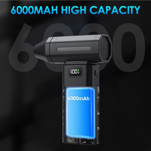 Portable 100,000RPM Turbo Jet Handheld Fan With 5 Speed Settings Rechargeable Battery Cooling Fan For Outdoor Camping Activities