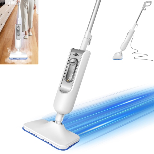 1500W Smart Electric Steam Mop With Large 13.53OZ Water Tank 2 Reusable Pads 15.8FT Cord Dual Steam Settings For Multi-Floors & Carpets Cleaning