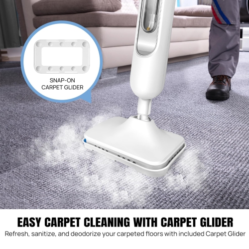 1500W Smart Electric Steam Mop With Large 13.53OZ Water Tank 2 Reusable Pads 15.8FT Cord Dual Steam Settings For Multi-Floors & Carpets Cleaning