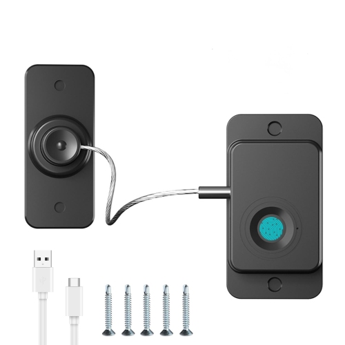 Serrure intelligente pour armoire de réfrigérateur à lecteur d'empreintes digitales, appareil sécuritaire résistant à l'installation sans perceuse