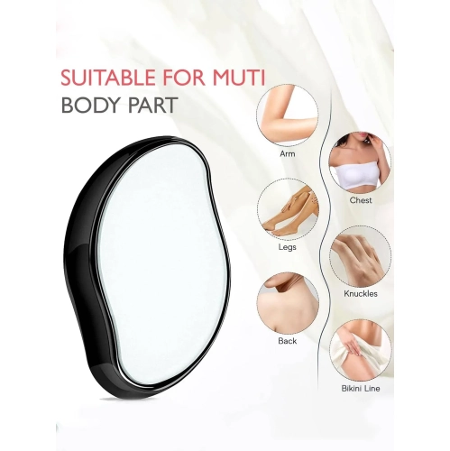 4PCS Crystal Hair Eraser, Physical Painless Safe Epilator Easy Clean Reusable Body Beauty Hair Removal Makeup Brush for Hair Removal