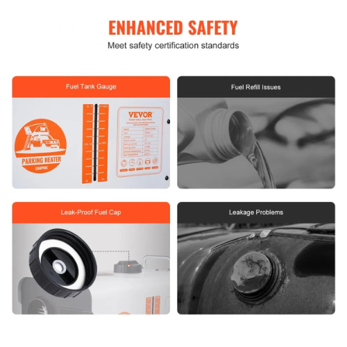 VEVOR 12V/24V 8KW Diesel Air Heater CYJRQHWKWS8KPFJW3V1, Bluetooth App, Remote Control, CO Alarm, Quiet, Fast Heating for RV, Truck, Cabin,white