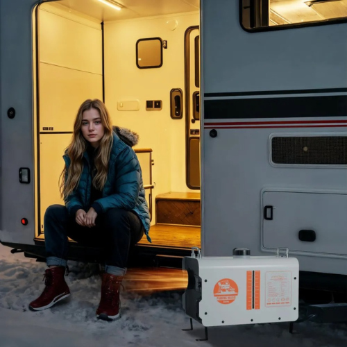 VEVOR 12V/24V 8KW Diesel Air Heater CYJRQHWKWS8KPFJW3V1, Bluetooth App, Remote Control, CO Alarm, Quiet, Fast Heating for RV, Truck, Cabin,white