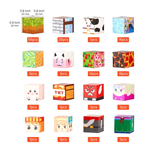 VEVOR 150 PCS Magnetic Blocks, Forest Castle Set, Magnetic Building Cubes for Kids, STEM Montessori Sensory Toys for Christmas Birthday Gift, for 3+