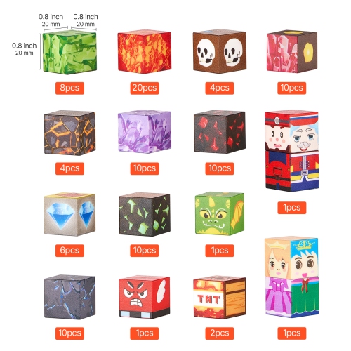 VEVOR 100 PCS Magnetic Blocks, Dark Castle Set, Magnetic Building Cubes for Kids, STEM Montessori Sensory Toys for Christmas Birthday Gift, for 3+