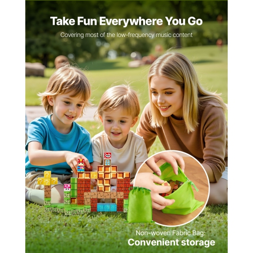 VEVOR 100 PCS Magnetic Blocks, Magnet Blocks Set, Magnetic Building Cubes for Kids, STEM Montessori Sensory Toys for Christmas Birthday Gift, for 3+