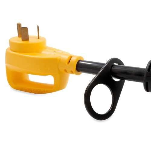 Camco PowerGrip 30-Amp Camper/RV Circuit Analyzer Dogbone | Features Integrated Surge Protection Up to 2100 Joules & Diagnostic LEDs