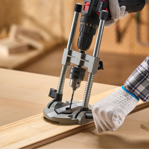 VEVOR Drill Guide, Multi-Angle Press Portable Precision Drilling Guide Jig Attachment, with Large Handle and Mounting Holes, Aluminum Alloy, for