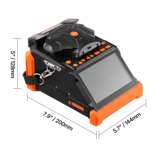 VEVOR 6 Motors Fiber Fusion Splicer, Core & Clad Alignment Fibers Optic Splicer with 6s Fast Splicing and 13s Heating, 5" Touch Screen, 3 in 1 Fiber