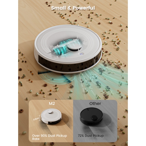 Lefant Robot Vacuum and Mop, 6000Pa Strong Suction, 140 Mins Runtime, dToF Navigation, 3-Floor Mapping, Self-Charging, Smart App Control, M2