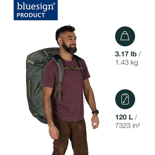 Osprey – Sac polochon de voyage 120&nbsp;L, flamme bleue/bleu nocturnal, flamme bleue/bleu nocturnal, sac polochon