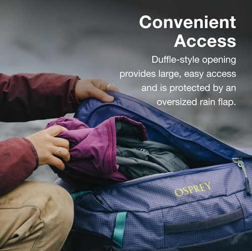 Osprey – Sac polochon de voyage 120&nbsp;L, flamme bleue/bleu nocturnal, flamme bleue/bleu nocturnal, sac polochon