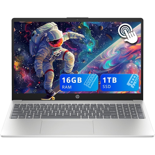 HP  - 15.6" HD Touchscreen Laptop, Intel I3-1315U, 1Tb SSD, 16GB Ram, Intel Uhd Graphics, Full Size Keyboard, HD Camera, Wi-Fi 6, Windows 11