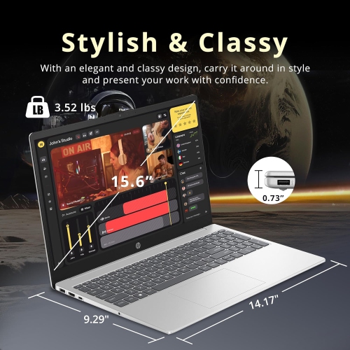 HP 15.6" HD Touchscreen Laptop - Intel Core i3-1315U - 16GB DDR4 - 1TB SSD - Intel UHD - Windows 11 - Silver by HP - Open Box condition - Image 7