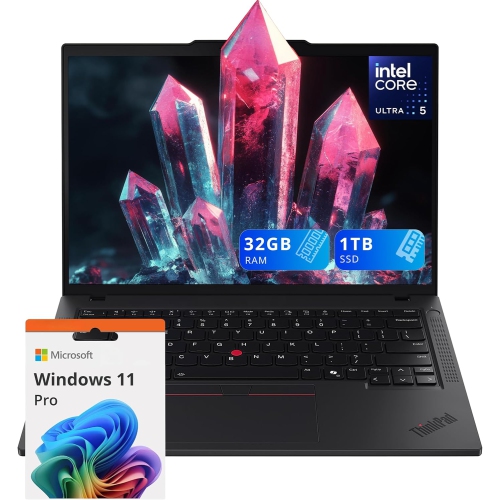 Open Box - Lenovo ThinkPad T14 G5 14" WUXGA Laptop, Intel Ultra 5 125U, 1TB SSD, 32GB DDR5, Intel Graphics, Backlit Keyboard, Fingerprint Reader, Win