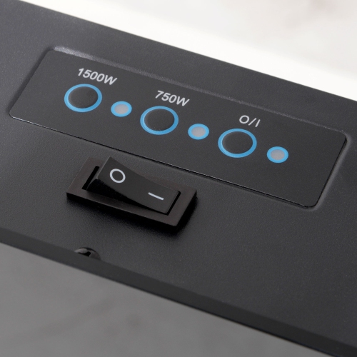 HOMCOM 41 Inch Electric Fireplace, Wall Mounted Fireplace with Patented 7 Colour Adjustable LED Flame Effect, Remote Control, 2 Modes Heat, 750/1500W